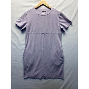 Joh Women’s Purple Lavender Faux Suede Dress With Pockets Short Sleeve Small